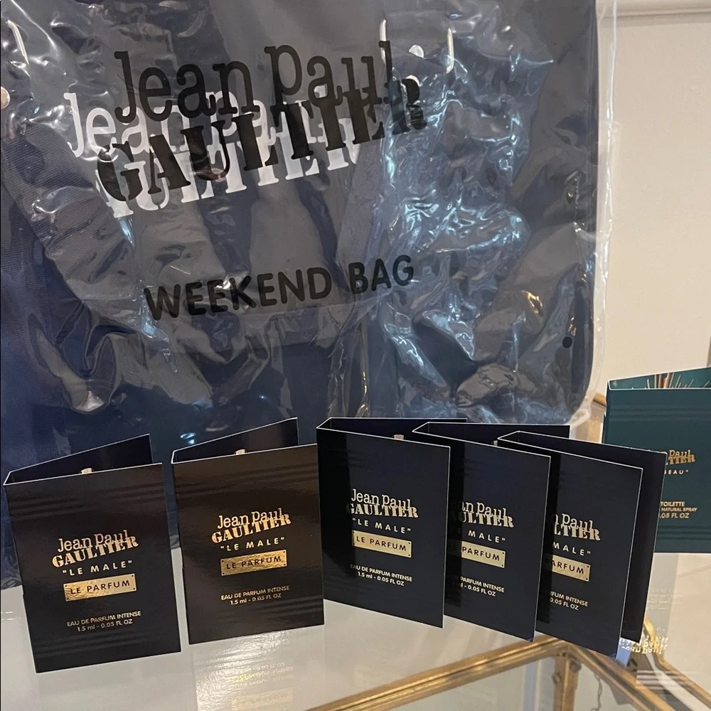 Jean Paul Gaultier Navy Weekend Bag And Body Set